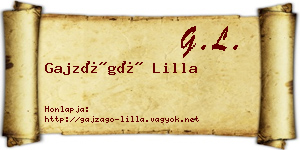 Gajzágó Lilla névjegykártya